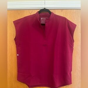 Figs Women’s Sleeveless Top in Deep Red